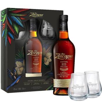 Ron Zacapa Centenario Sistema 23 Solera mit 2 Gläsern